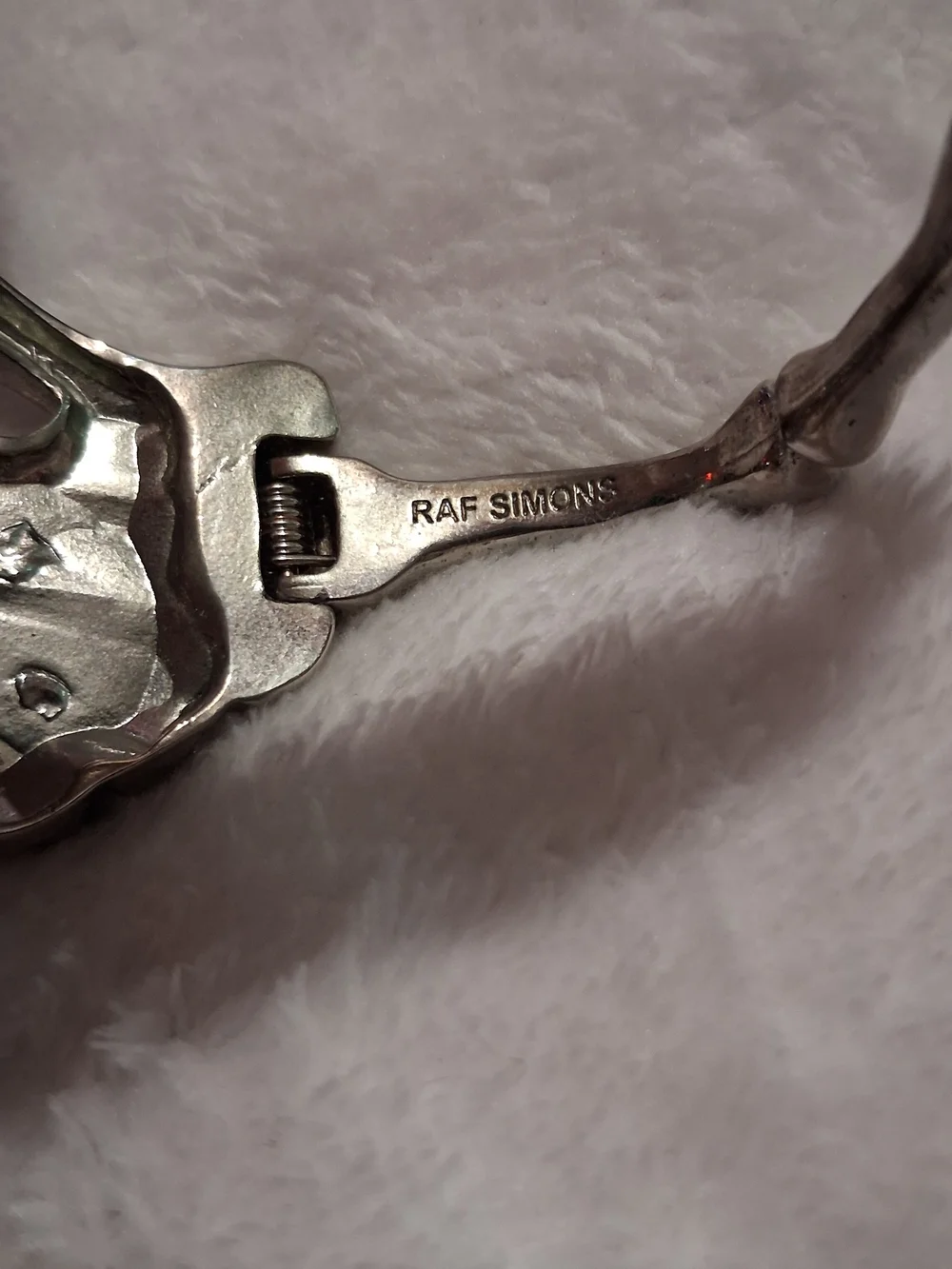 Raf Simons Silver Skeleton Sculpted Hand Braclet/Cuff